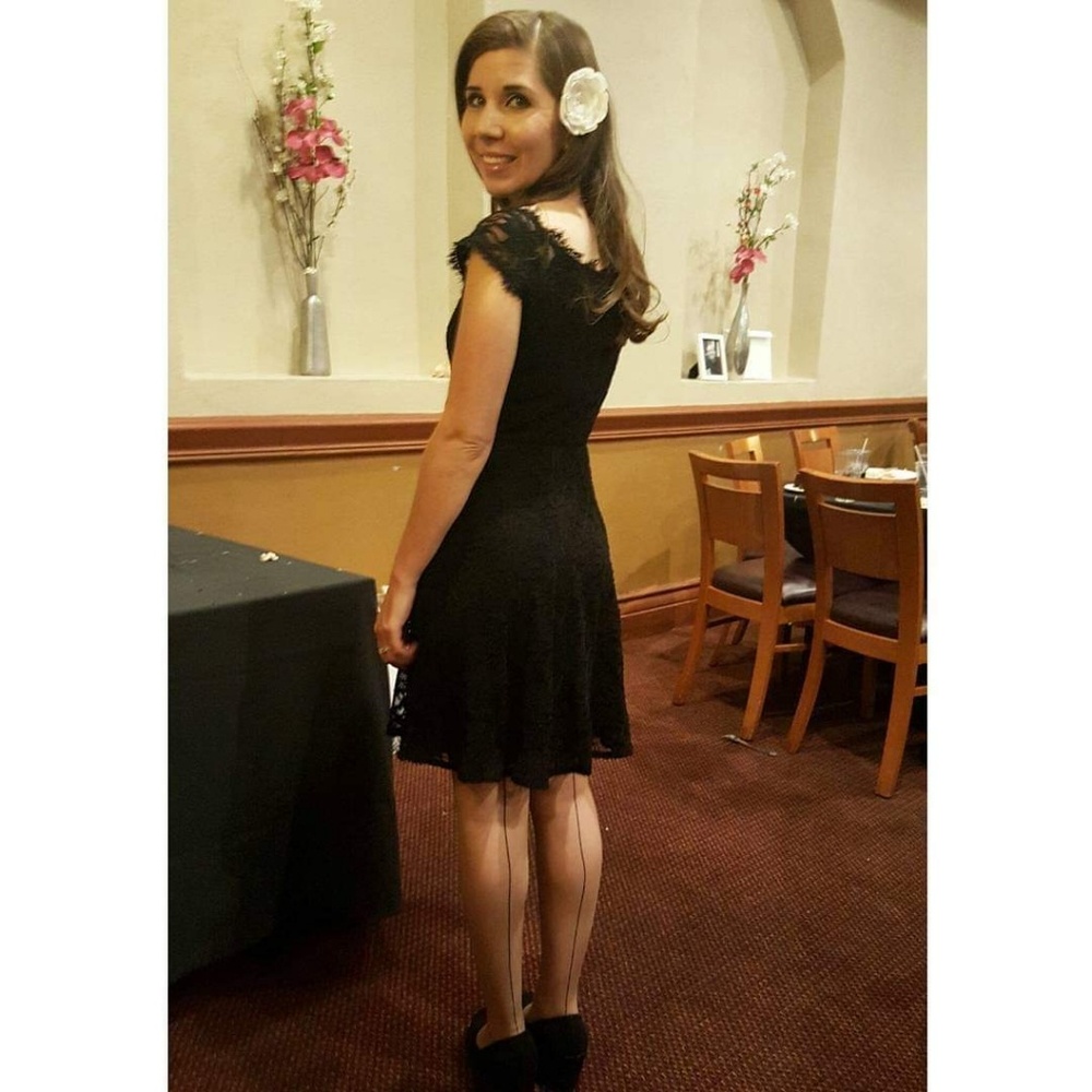 Black lace dress from Modcloth